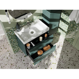 Ona Тумба под раковину 800, зеленый матовый 2 ящика (подходит раковина ZRU9307562,732799C000,73279A4000,732700C000 / 732700B000)