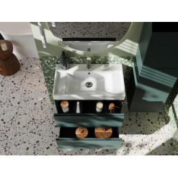 Ona Тумба под раковину 800, зеленый матовый 2 ящика (подходит раковина ZRU9307562,732799C000,73279A4000,732700C000 / 732700B000)