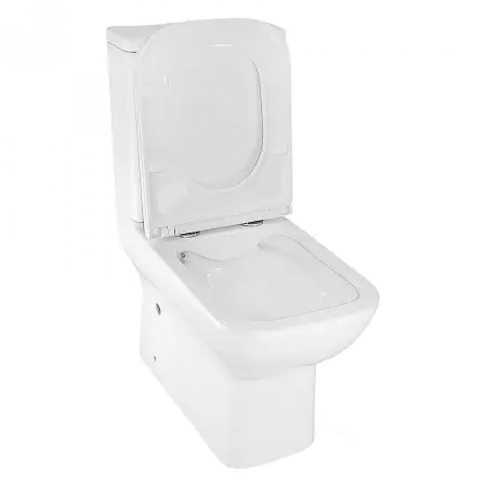 Azario VARO напольный безободковый унитаз в комплекте с сидением ПОЛИПРОПИЛЕН. Размер 615x365x805 мм ( 2 места)