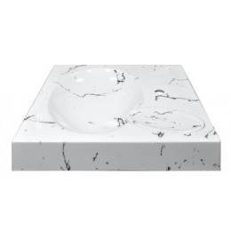 Раковина Carmen (605*602*85) Белый мрамор+сифон