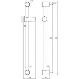 Душевой держатель подвижный 60 см 972.00