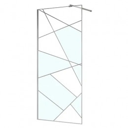 AZ-271-90-CH-CGP Душевая перегородка Walk-in, 90x195-CH-CGP, в рамке, Графический принт 8 мм, профиль хром