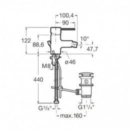 TARGA Смеситель для раковины с донным клапаном