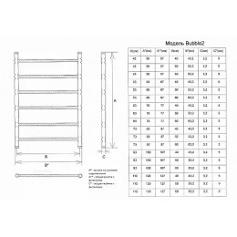 Полотенцесушитель ДВИН Bubble 2 80/50 Водяной (1"-1/2" К3 Белый)