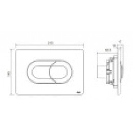 640084 Панель пневм. двойная SALINA, пластик, хром глянцевый