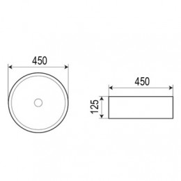 AZ-4115  Раковина накладная круглая  45*45*14