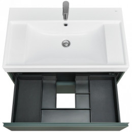 Ona Тумба под раковину 800, зеленый матовый 2 ящика (подходит раковина ZRU9307562,732799C000,73279A4000,732700C000 / 732700B000)