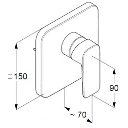 KLUDI PURE&STYLE Встраиваемый смеситель для душа, внешняя часть, для 38828