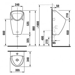 Z_GOLEM ANTIVANDAL Писсуар, внутрен.подвод воды