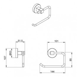 NESSY Бумагодержатель без крышки, хром