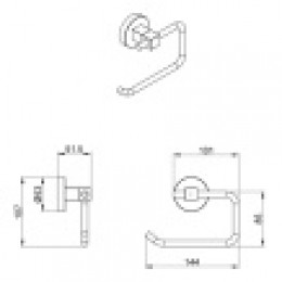 NESSY Бумагодержатель без крышки, хром