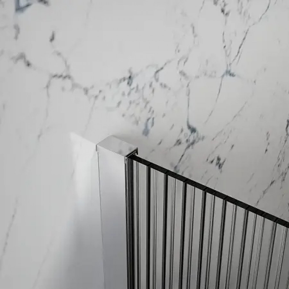 AZ-251-90-MB-CRF Душевая перегородка Walk-in, 90x195-MB-CRF, Рифленое стекло 8 мм, профиль матовый черный