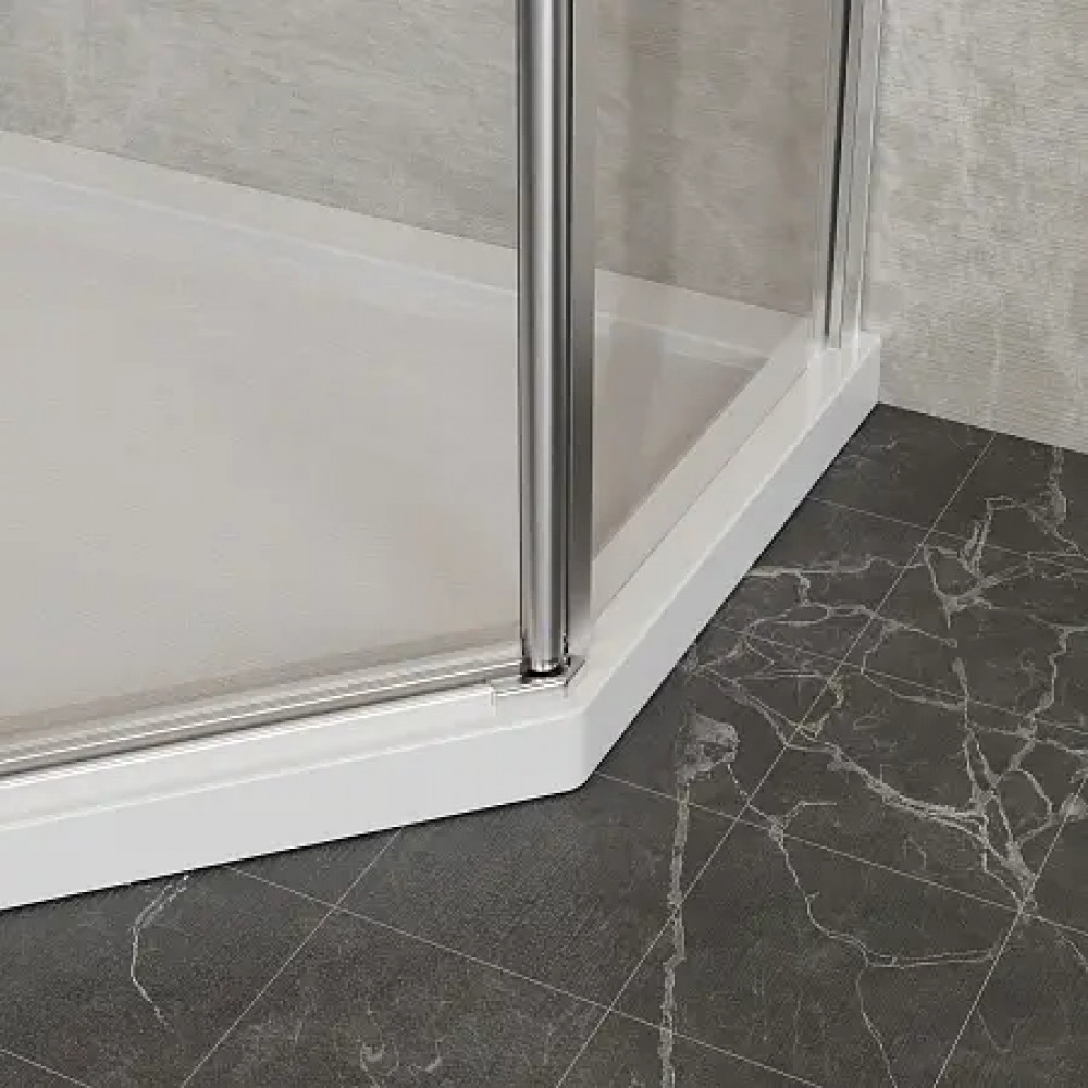 AZ-21C-100-MGR-CL Душевое ограждение SAKURA DIA-100х100х195-MGR-CL, прозрачное стекло 6 мм, профиль матовый графит