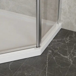 AZ-21C-100-MGR-CL Душевое ограждение SAKURA DIA-100х100х195-MGR-CL, прозрачное стекло 6 мм, профиль матовый графит