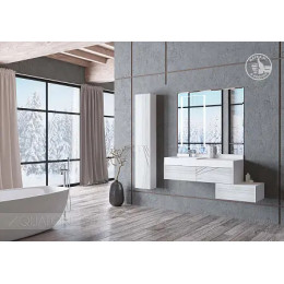 Сакура Шкафчик с корзиной Ольха Наварра/Белый глянец