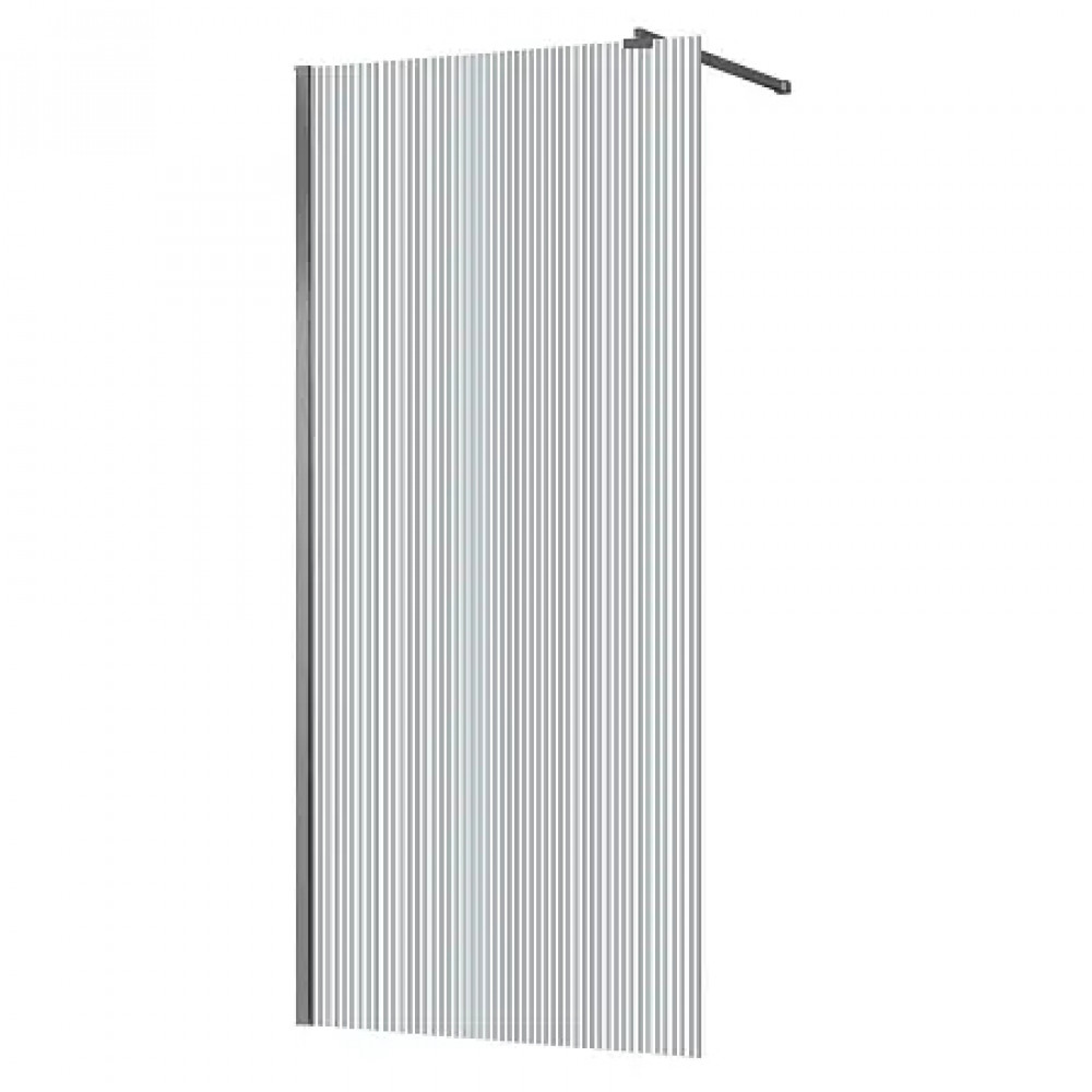 AZ-251-120-MGR-CRF Душевая перегородка Walk-in, 120x195-MGR-CRF, Рифленое стекло 8 мм, профиль матовый графит