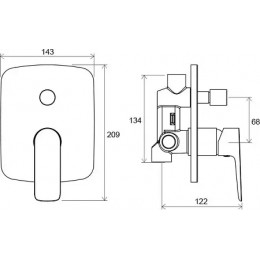 Смеситель встроенный с переключателем CL 061.00