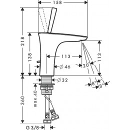 ХХ 15074000 PuraVida Смеситель для раковины, однорычажный, со сливным гарнитуром, хром