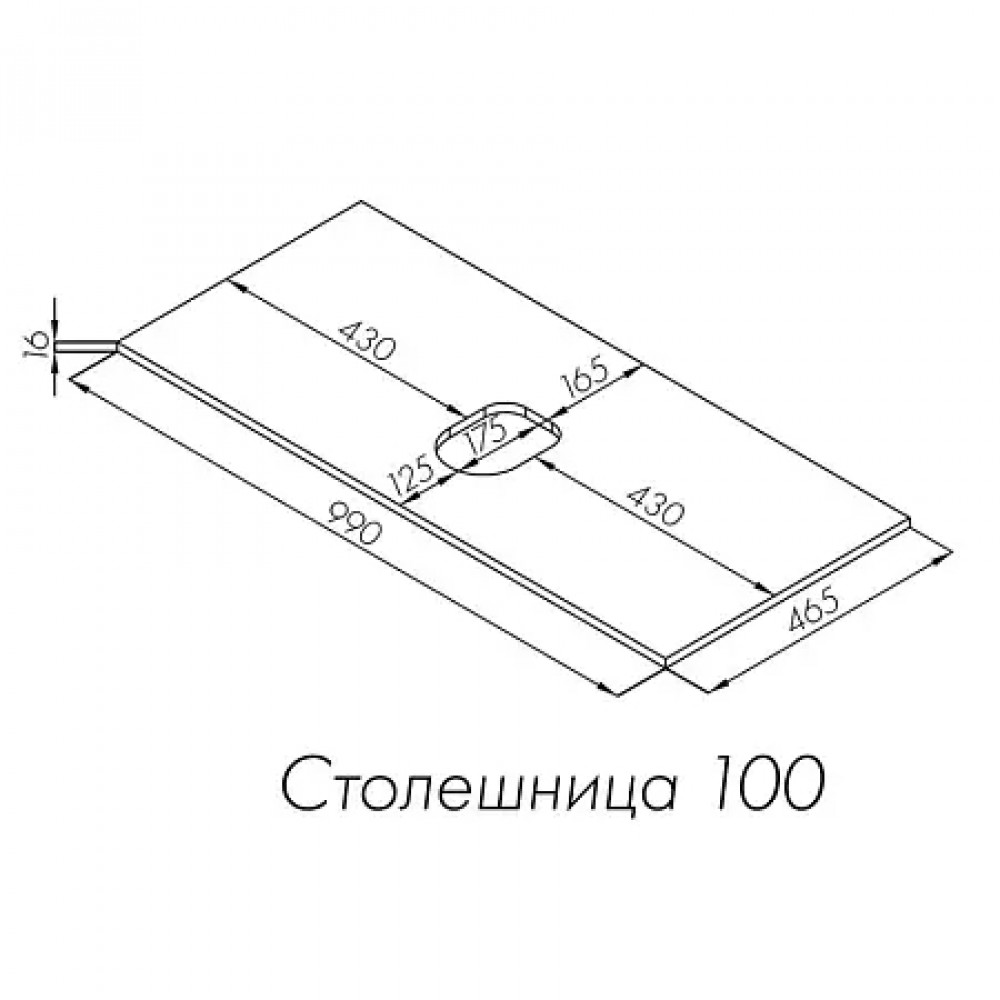 Либерти 100 Столешница Дуб Эльвезия
