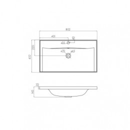 АЙРИС  800 РАКОВИНА БЕЛАЯ (Аналог Премьер 800)