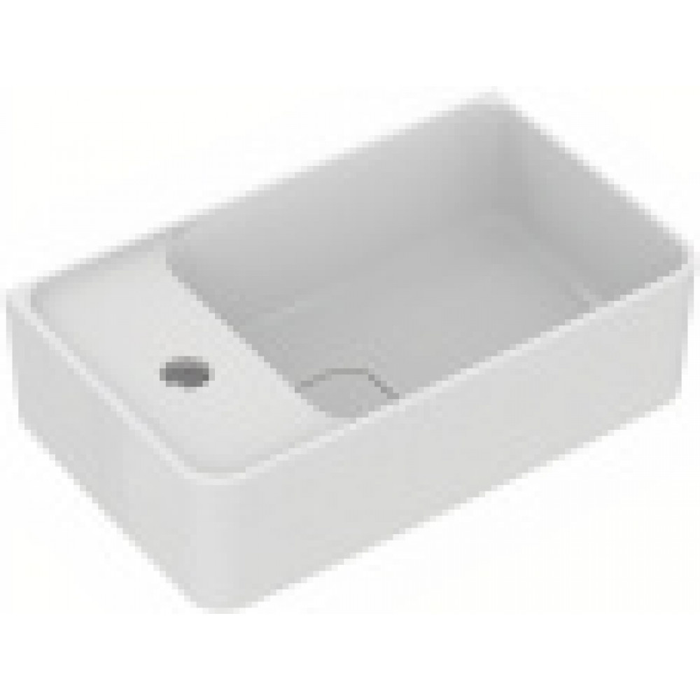 T299501 STRADA II Guest Асимметричный умывальник 45 см (платформа и отверстие под смеситель слева), для монтажа с дизайн-сифоном