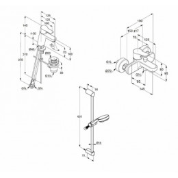 KLUDI PURE&EASY набор продуктов 3in1 для ванны и душа, арт. 376850565