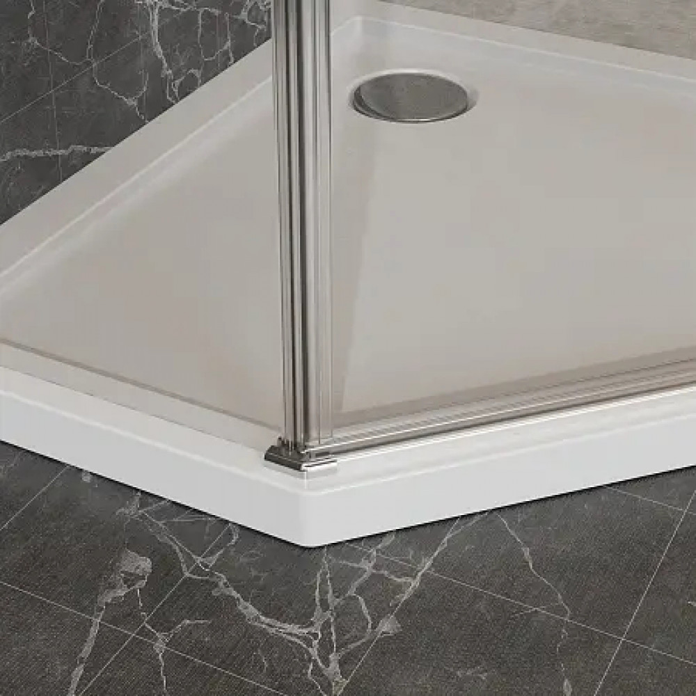 AZ-21C-100-MGR-CL Душевое ограждение SAKURA DIA-100х100х195-MGR-CL, прозрачное стекло 6 мм, профиль матовый графит