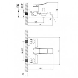 ABILITY Смеситель для ванны и душа с полным душевым набором, графит