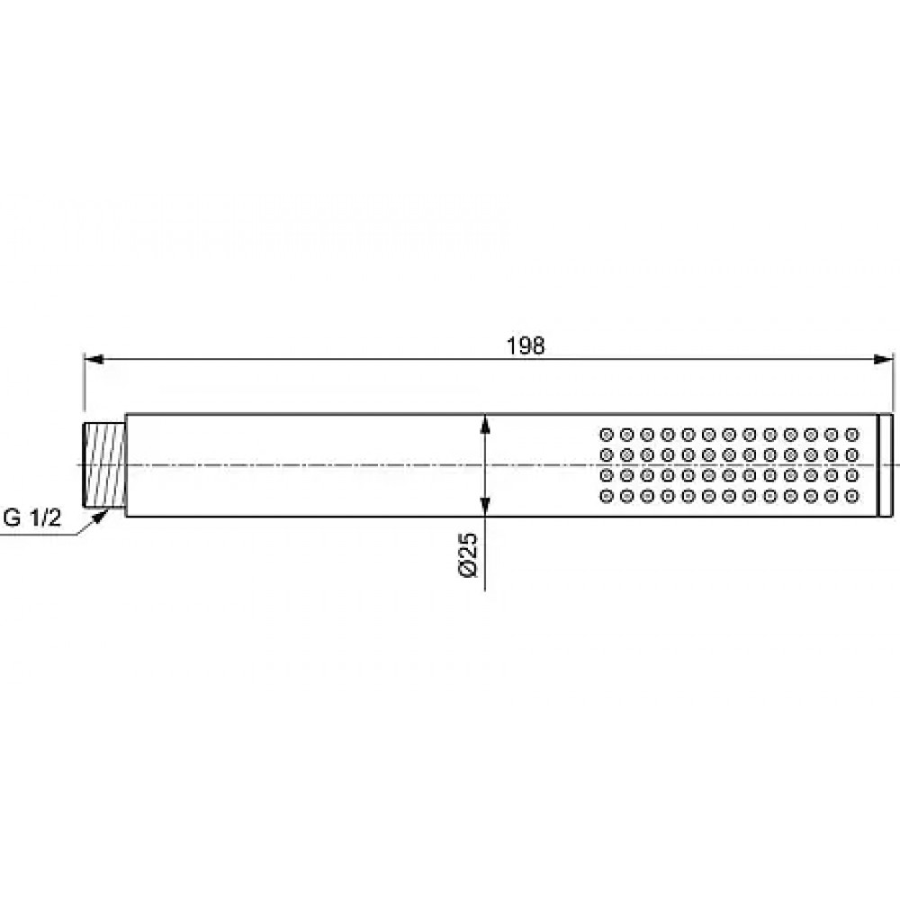 BC774A2 IDEALRAIN Металлический ручной душ типа Stick, цельный металлический корпус