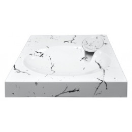 Раковина Carmen (605*602*85) Белый мрамор+сифон