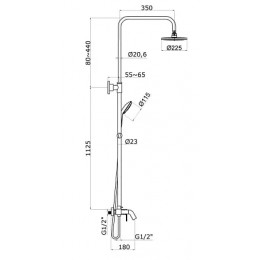 Душевая система со смесителем для ванны, хром, TEVIS