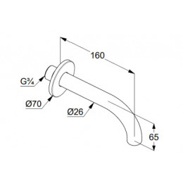 KLUDI BOZZ Излив для ванны 160 мм, черный матовый, арт. 3850539
