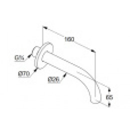 KLUDI BOZZ Излив для ванны 160 мм, черный матовый, арт. 3850539