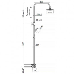 Душевая система со смесителем для душа, хром, TEVIS