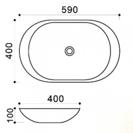 AZ-4542 Раковина накладная  59*40*10