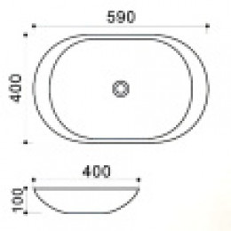 AZ-4542 Раковина накладная  59*40*10