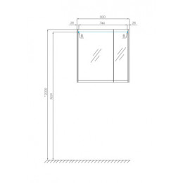 Зеркало-шкаф Нортон 80