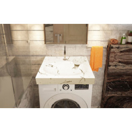 Раковина Carmen (605*602*85) Белый мрамор+сифон