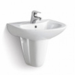 Раковина Loranto в комплекте с полупьдесталом 530*450*545