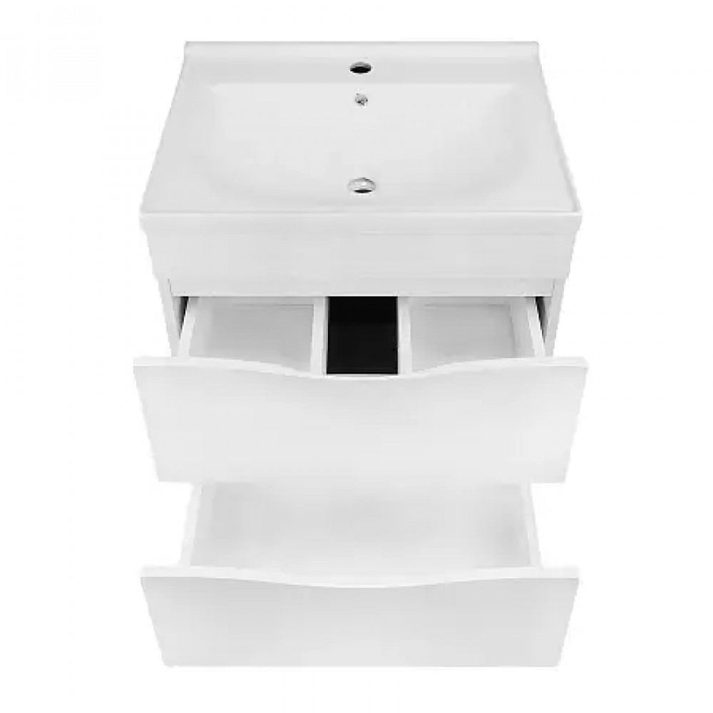 Комплект Тумба Santorini 60 (810*610*470) с раковиной MONTE Neo 60 Белый Глянец