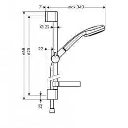 27772000 Croma 100 Душевой набор Croma 100 Vario/Unica’C 0,65 м, ½’