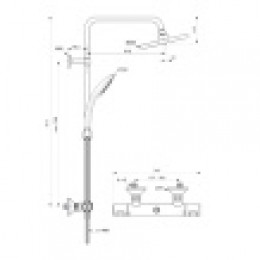 Душевая система с термостатическим смесителем, для душа, Ceratherm T25, A7208AA