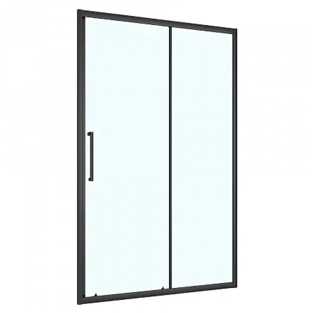 Дверь в нишу, раздвижная CS-AB03B-130 130x190, профиль черный матовый，6 мм прозрачное стекло