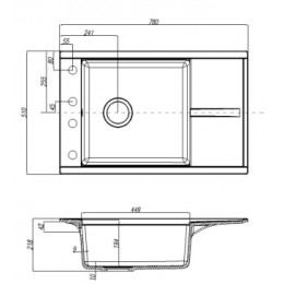 Кухонная Мойка Делия 78 (Графит)NEW