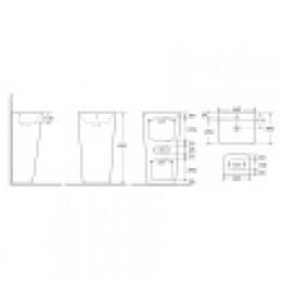 FRETTA SQUARE Раковина напольная отдельностоящая прямоугольная. Размер 440х380х835 мм