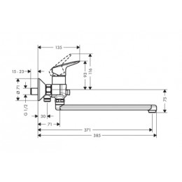 71402000 Logis однорычажный смеситель для ванны с длинным изливом