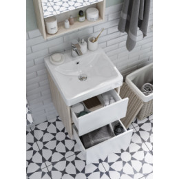 Сканди 45 Тумба Белый/Дуб Верона (БЕЗ УМЫВАЛЬНИКА Адриана-45)