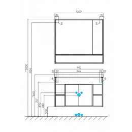 Флай 100 Тумба белый, дуб крафт (БЕЗ УМЫВАЛЬНИКА "Миранда-100")
