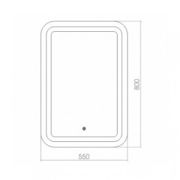 AZARIO зеркало Мальта 550*800 - 2 сенсор выкл+подогрев