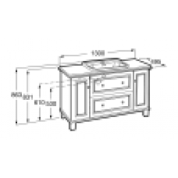 Z_CARMEN Модуль 1300 мм д/раковины врезной 600 мм, Satin White